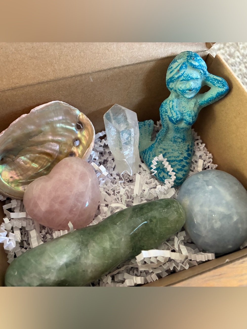 🔮 6 Piece Healing Crystal Gift Box - Grade A Flourite Wand 🎁